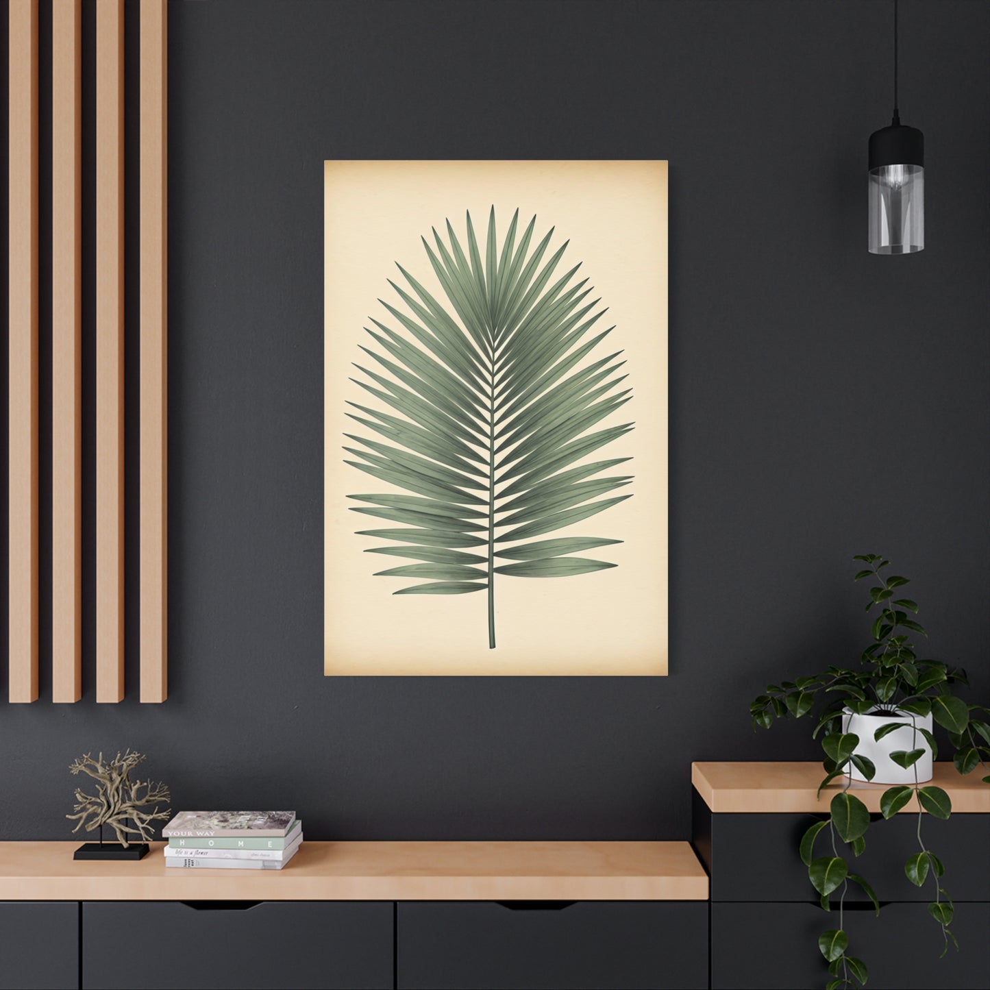 Palm Leaf Minimalist Illustration Wall Art & Canvas Prints
