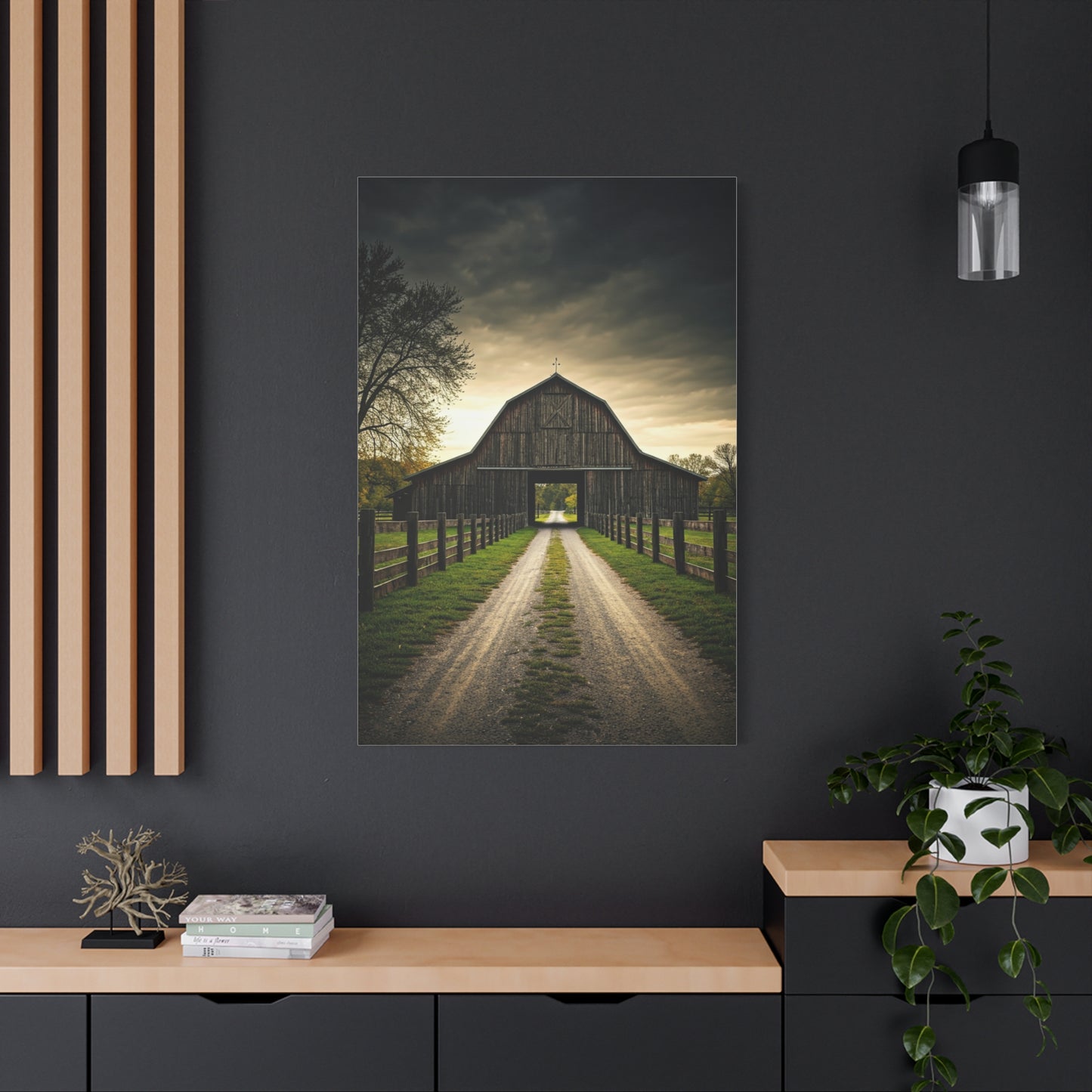 Symmetrical Drive-Through Barn Wall Art & Canvas Prints