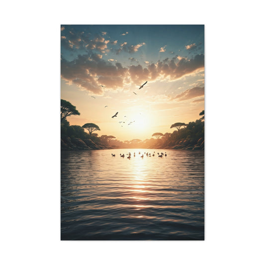 Sunrise Reflection Over Tranquil Waters Wall Art & Canvas Prints