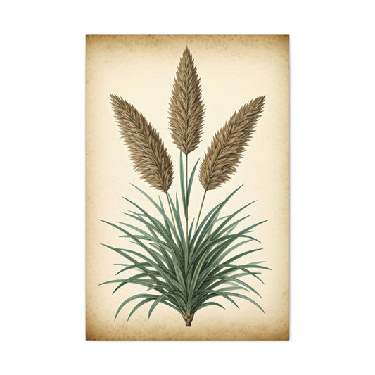 Wild Grass and Seed Heads Illustration Wall Art & Canvas Prints