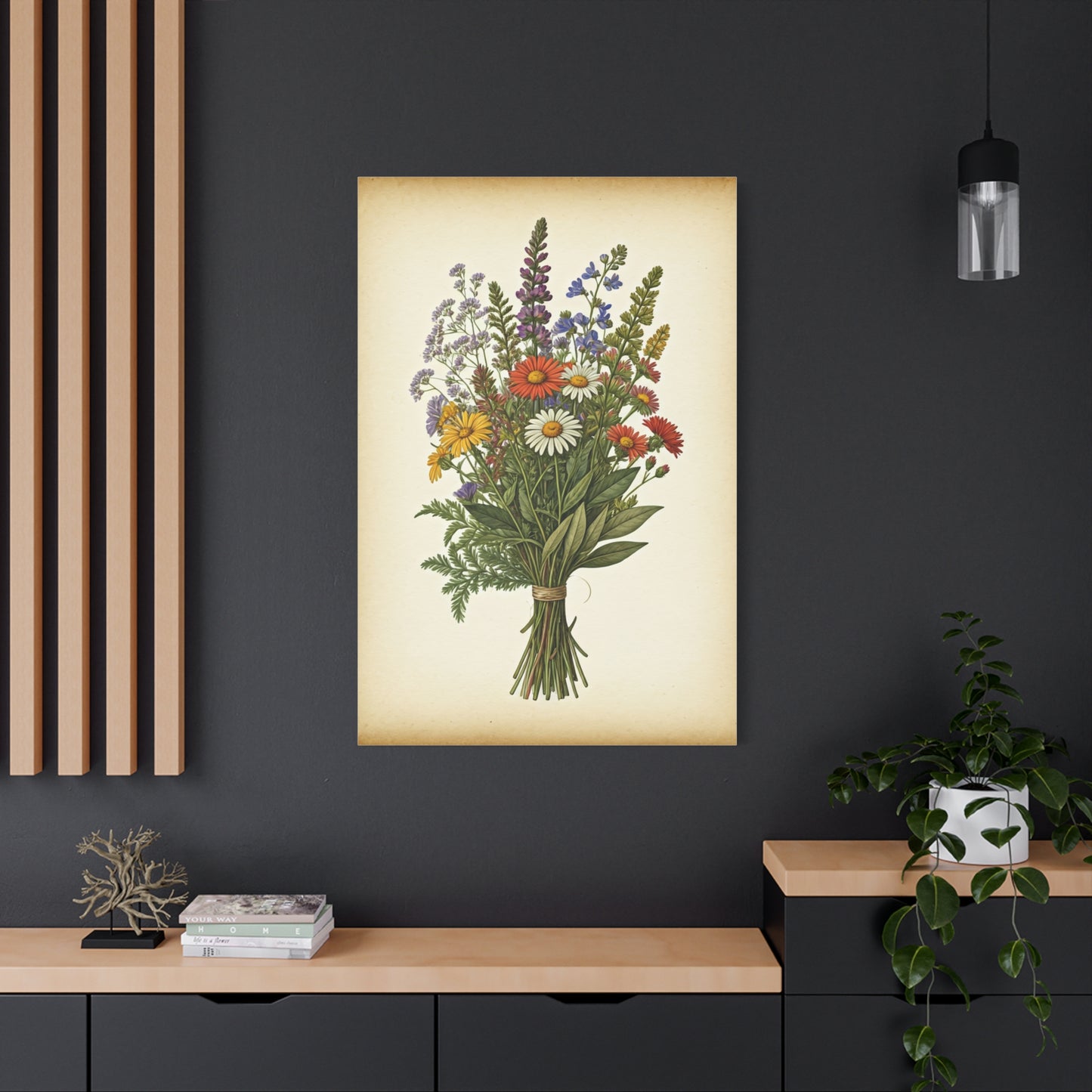 Wildflower Bouquet Illustration Wall Art & Canvas Prints
