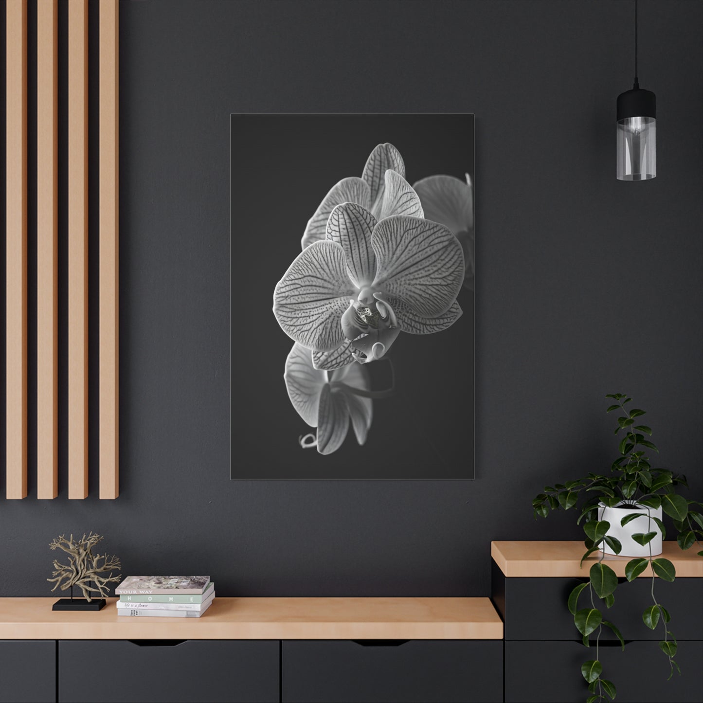 Elegant Orchid Portrait Monochrome Wall Art & Canvas Prints