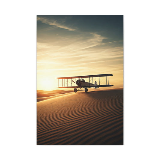 Desert Dawn Biplane Flight Wall Art & Canvas Prints