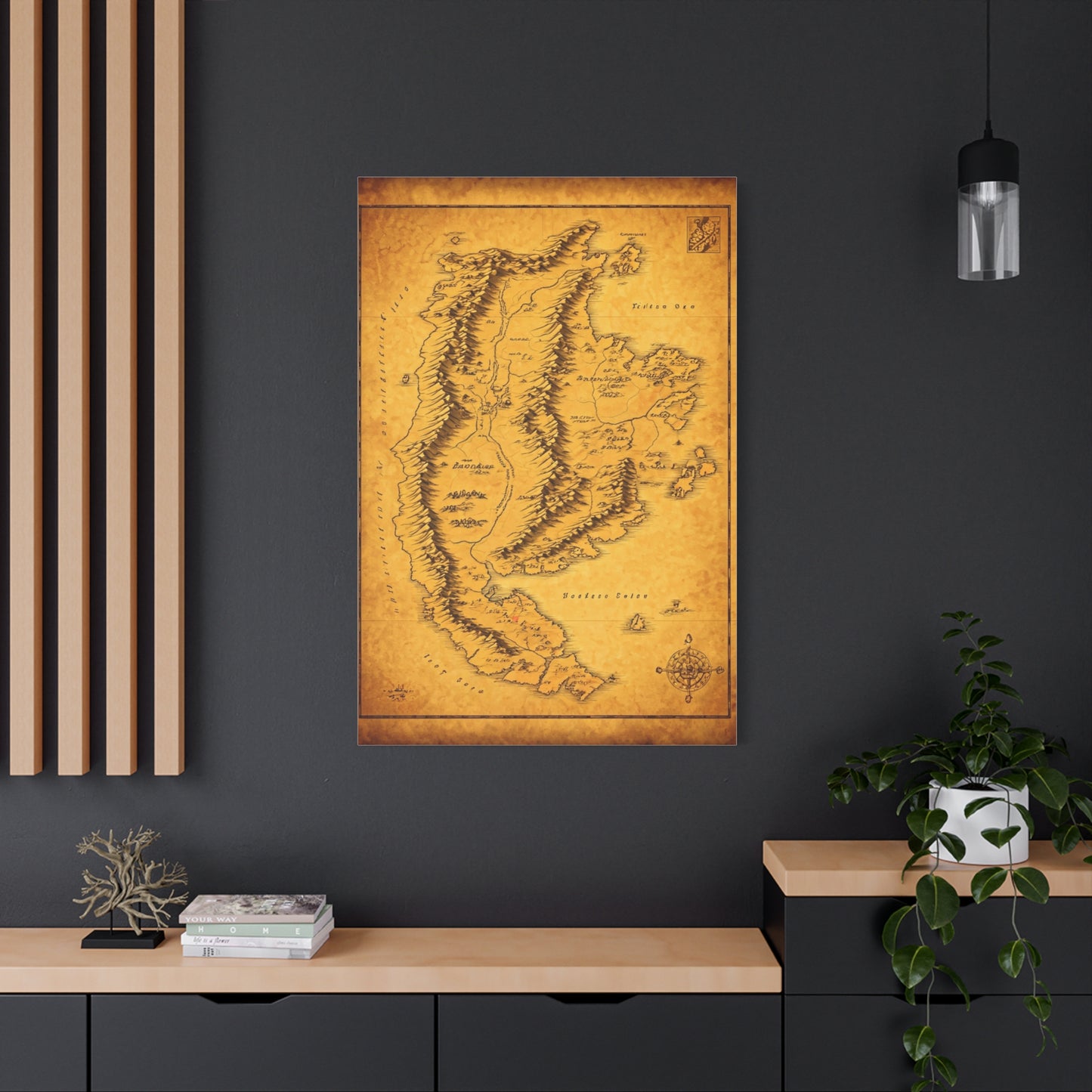 Desert Horizon World Map Adventure Wall Art & Canvas Prints