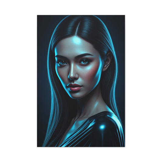Midnight Blue Gaze Portrait Wall Art & Canvas Prints