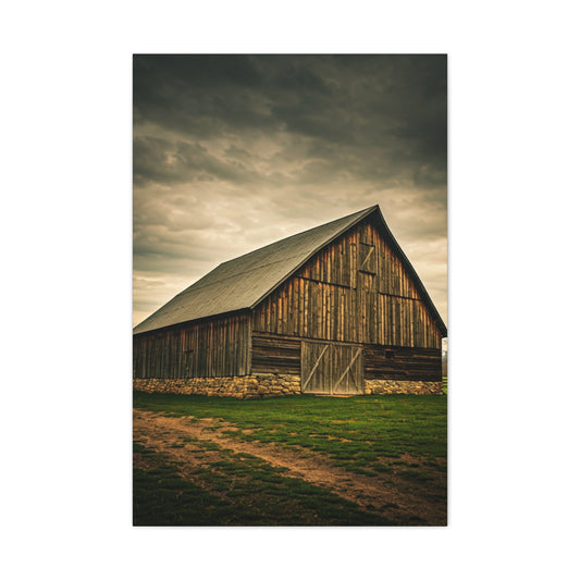 Weathered Stone Base Barn Wall Art & Canvas Prints