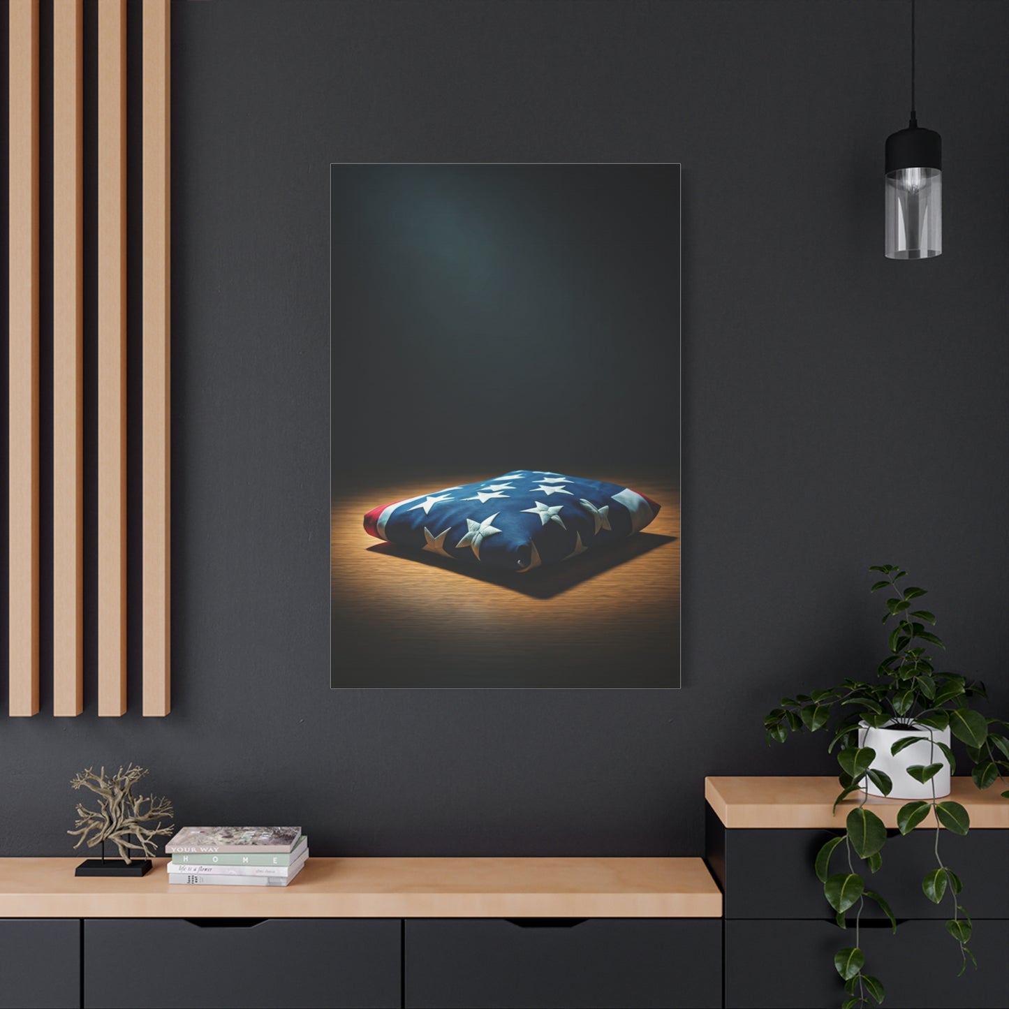 Folded Flag Memorial Honor Wall Art & Canvas Prints .