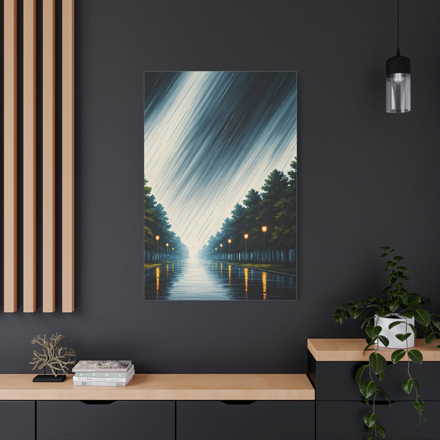 Night Avenue Light Flow Wall Art & Canvas Prints