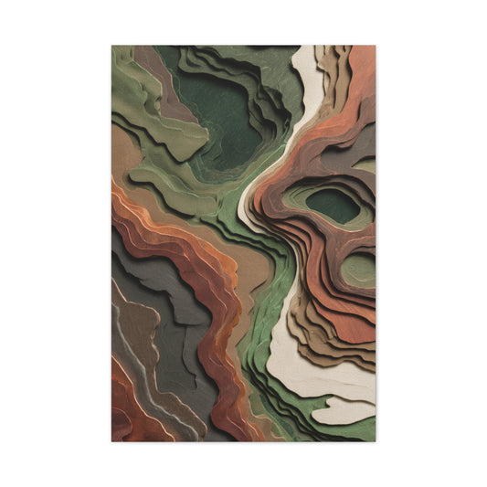 Abstract Terrain Inspired Layered Landscape Wall Art & Canvas Print