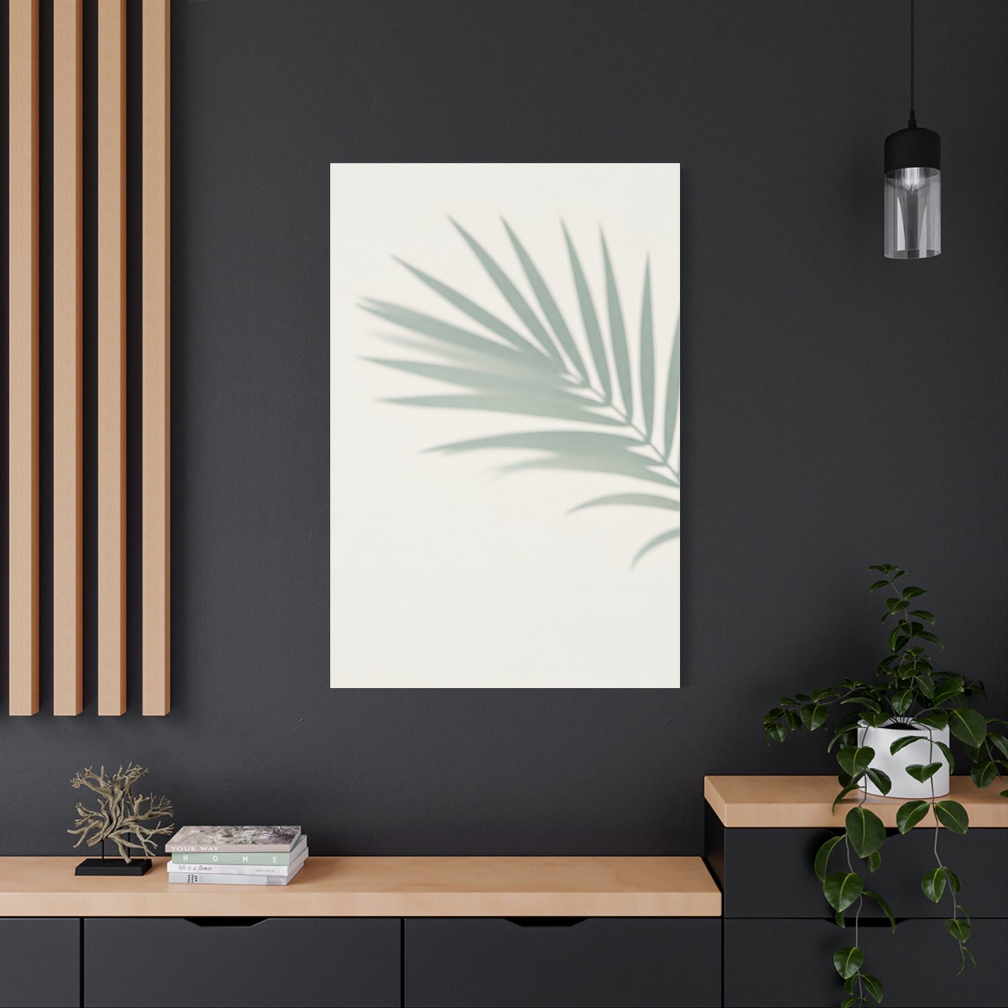 Soft Palm Frond Shadow Minimal Wall Art & Canvas Prints