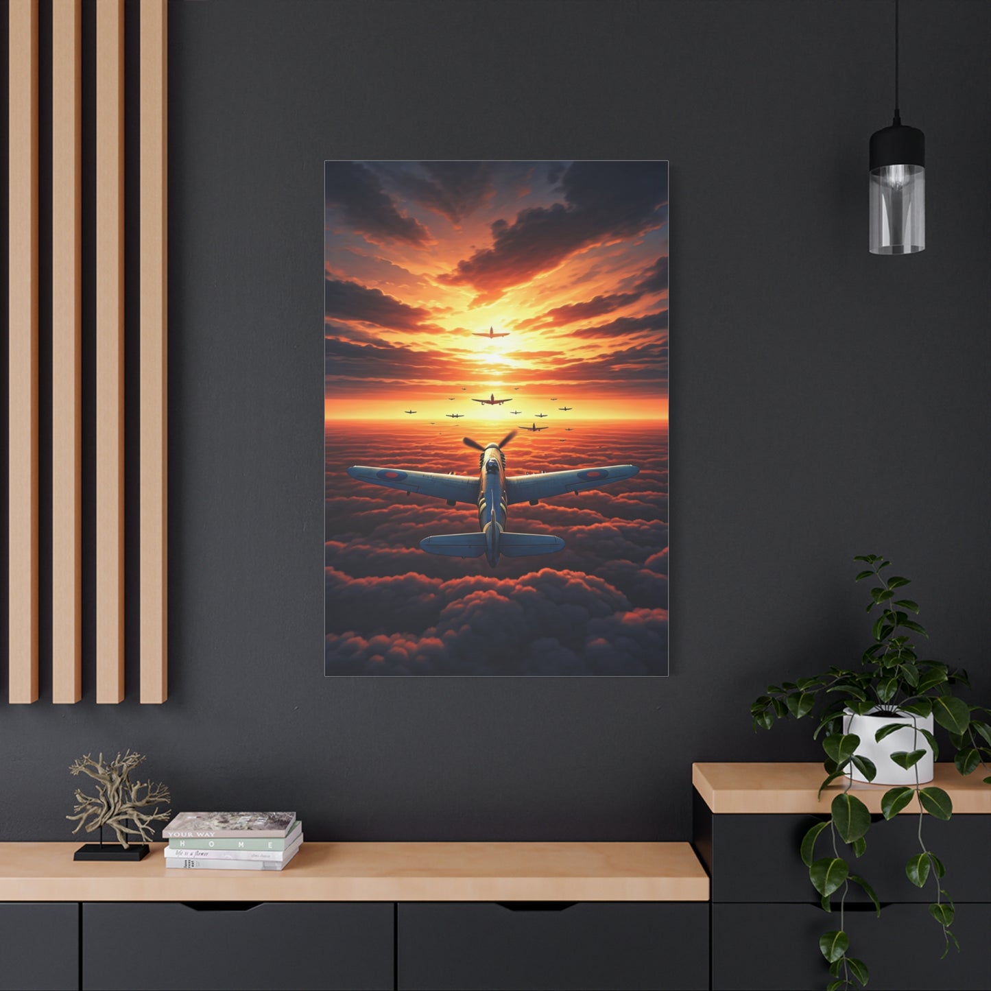 Sunset Flight Above the Clouds Wall Art & Canvas Prints