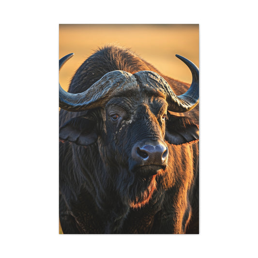 Golden Sunset Cape Buffalo Portrait Wall Art & Canvas Print