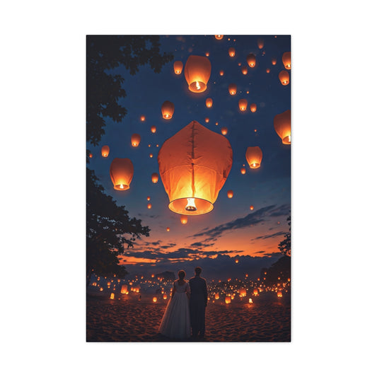 Floating Lanterns at Dusk Wall Art & Canvas Prints