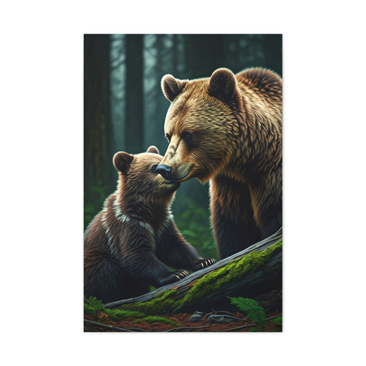 Mother and Cub Bear Forest Wall Art & Canvas Prints