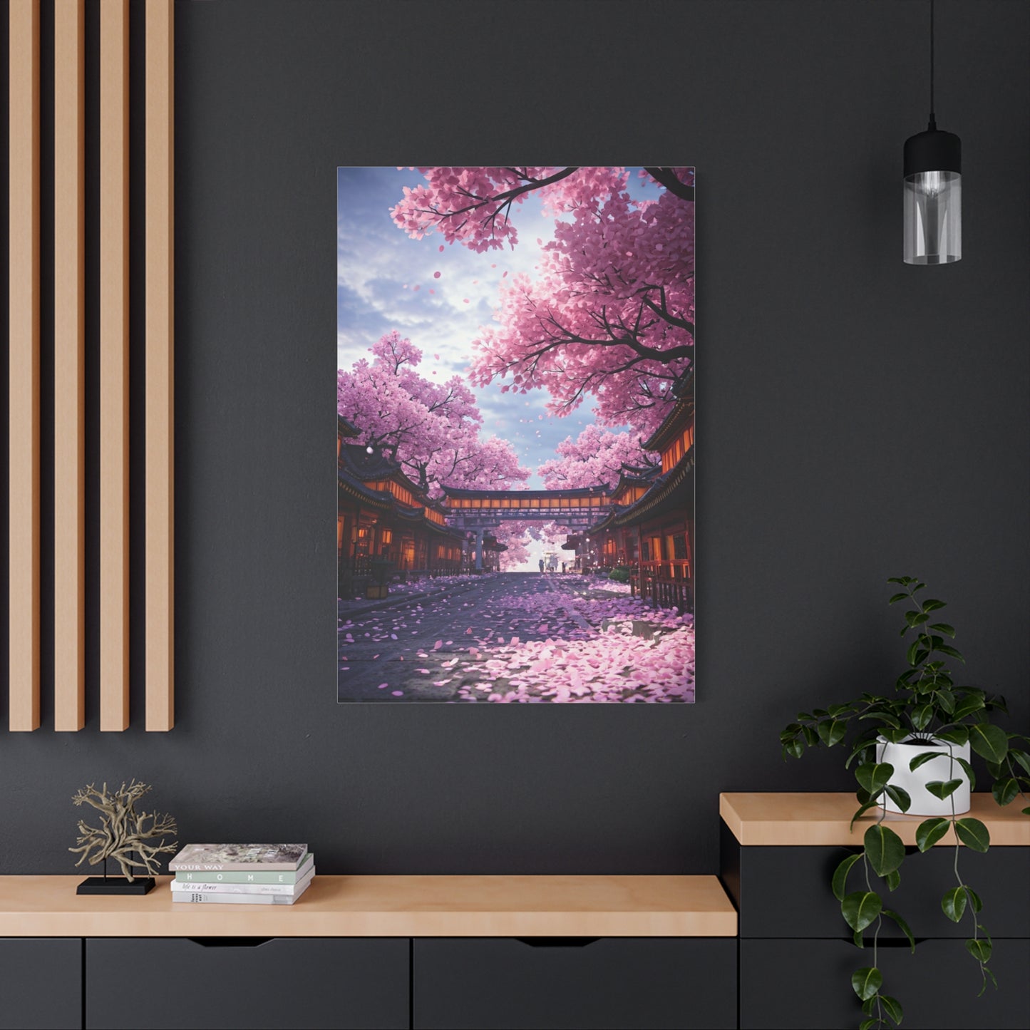 Cherry Blossom Street Wall Art & Canvas Print