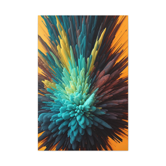 Teal Energy Bloom Abstract Wall Art & Canvas Prints
