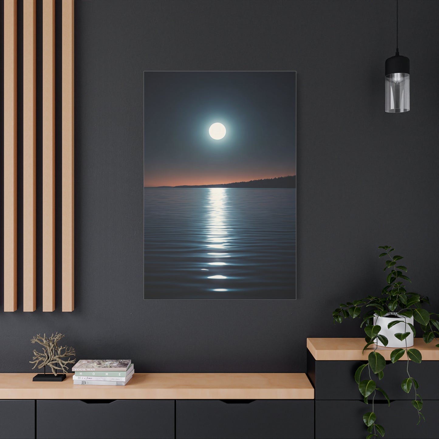 Moonlit Reflection Over Silent Waters Wall Art & Canvas Prints