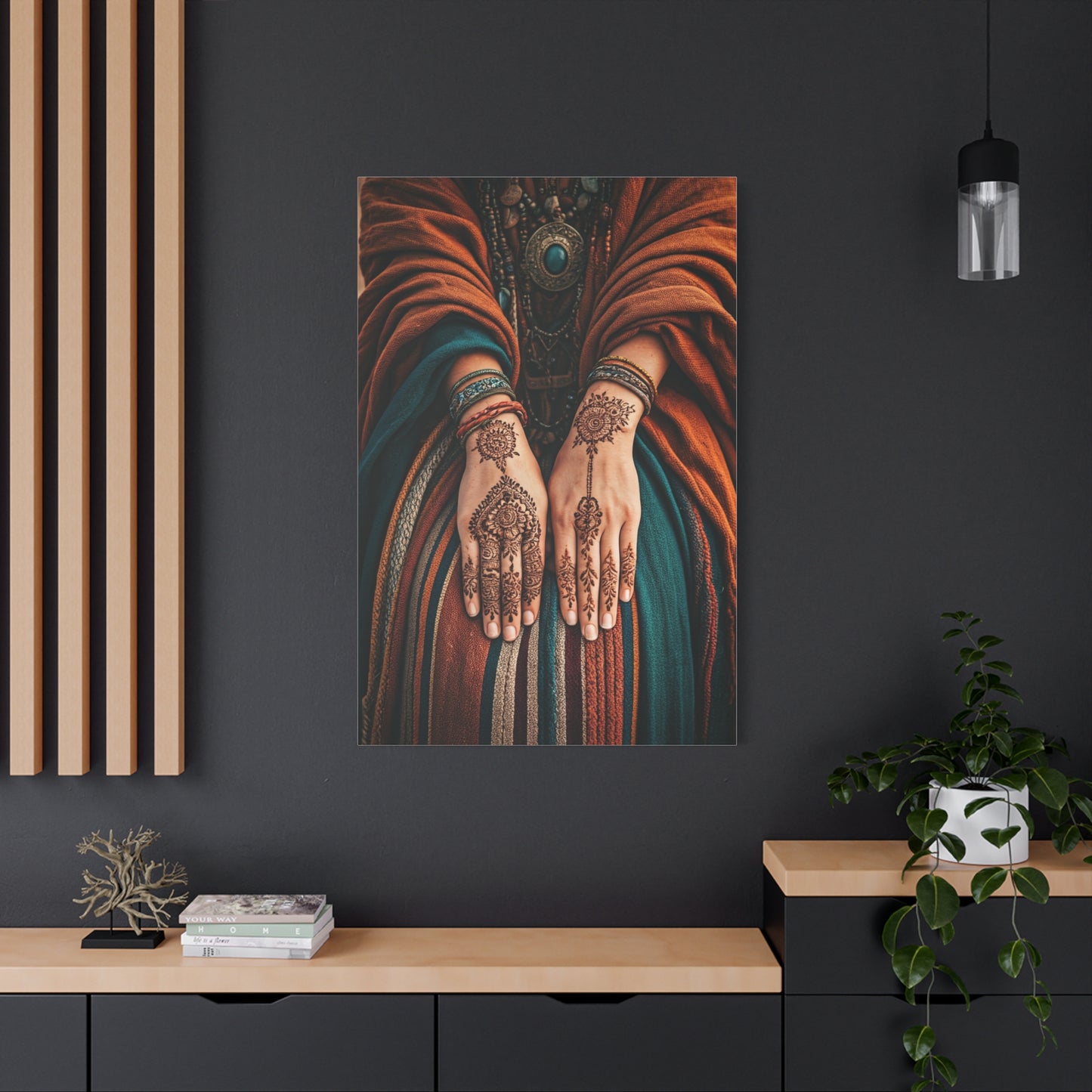 Henna Adorned Hands Bohemian Ritual Wall Art & Canvas Prints