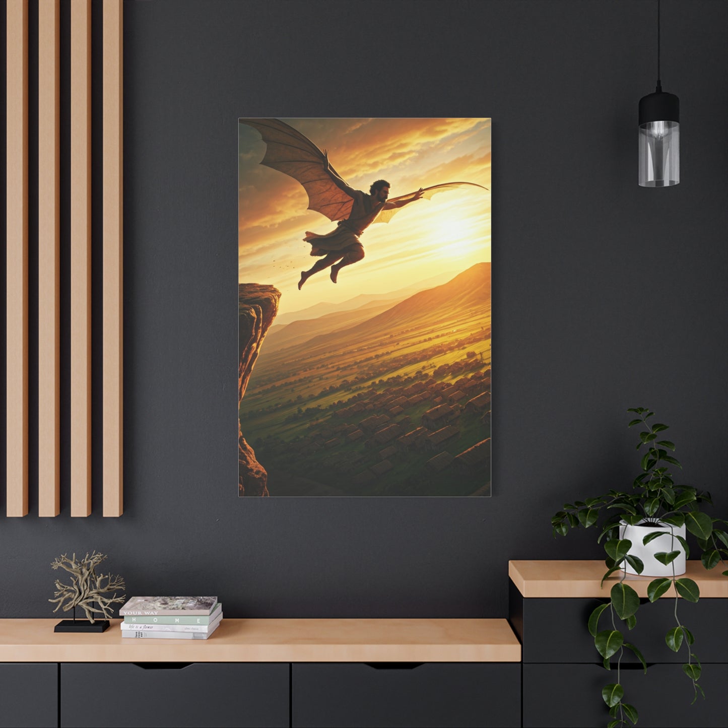 Skybound Winged Leap Wall Art & Canvas Prints