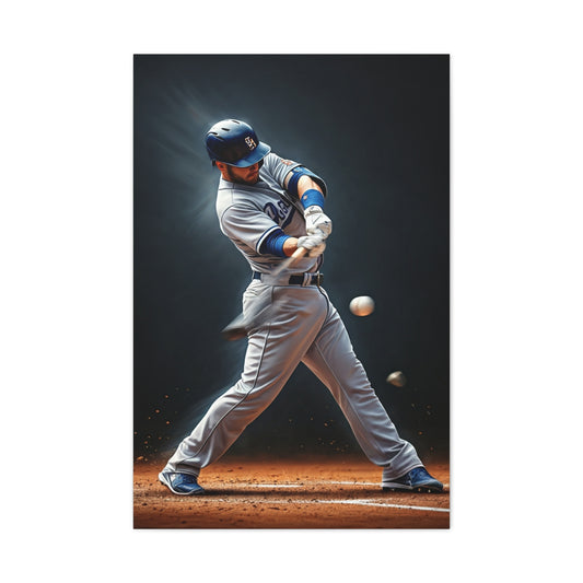 Baseball Impact Swing Close Action Wall Art & Canvas Prints