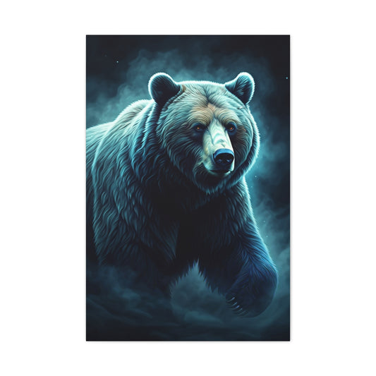 Mystic Blue Bear Portrait Wall Art & Canvas Prints