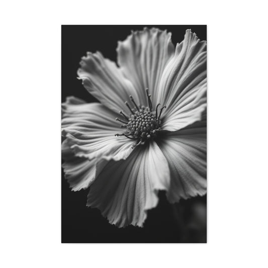 Dramatic Monochrome Cosmos Bloom Wall Art & Canvas Prints