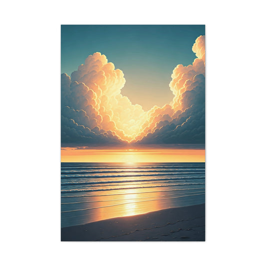 Golden Cloudburst Sunset Waves Wall Art & Canvas Prints