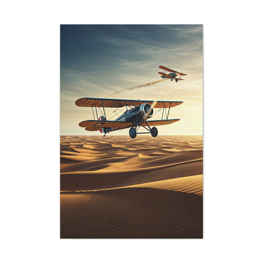 Desert Dawn Biplane Adventure Wall Art & Canvas Prints