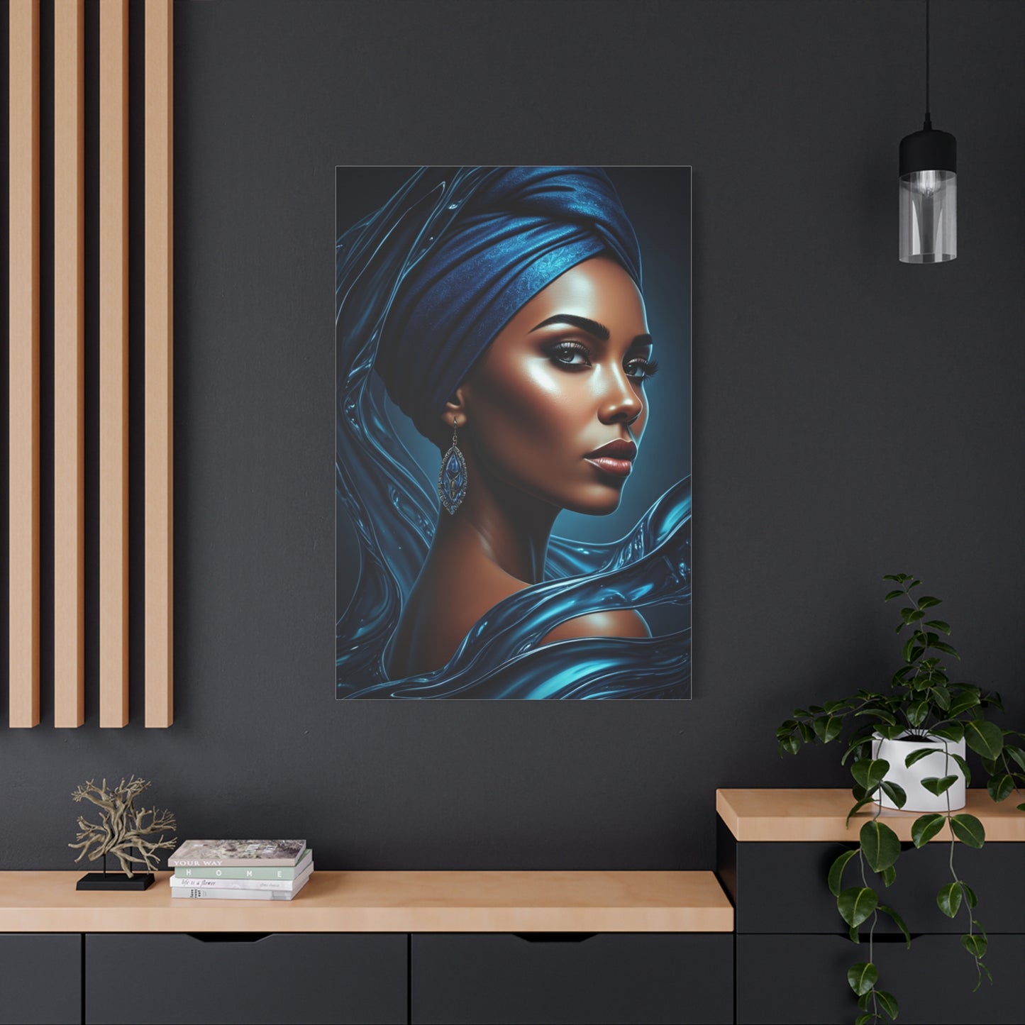 Blue Silk Elegance Portrait Wall Art & Canvas Prints