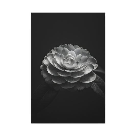 Full Bloom Camellia in Deep Contrast Wall Art & Canvas Prints