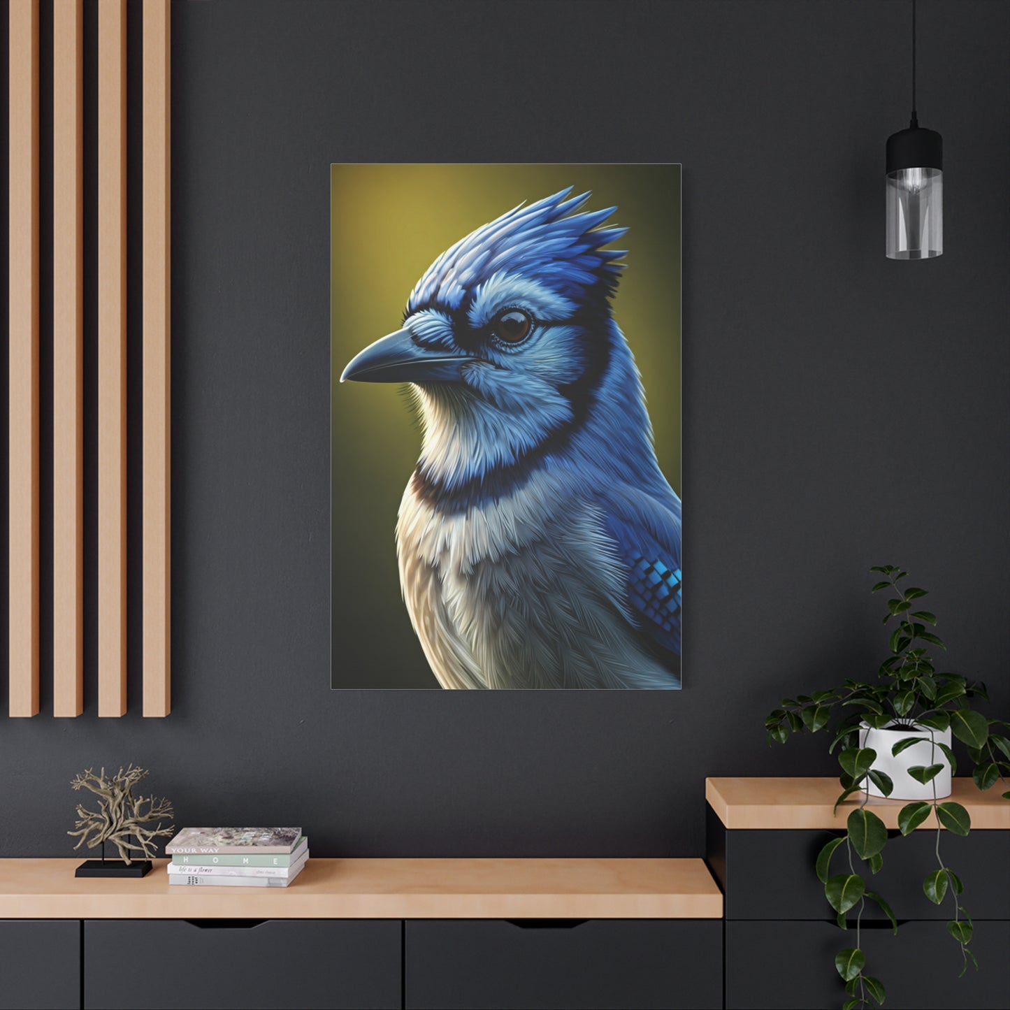 Blue Jay Majesty Portrait Wall Art & Canvas Prints