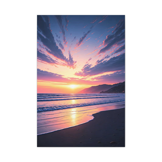 Vibrant Skyburst Seaside Sunset Wall Art & Canvas Prints