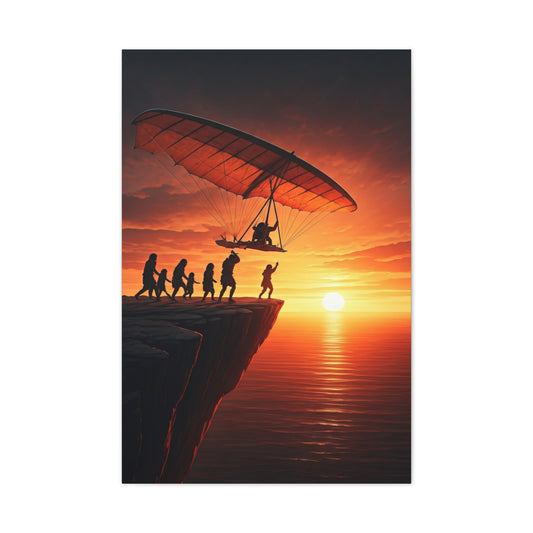 Cliffside Takeoff Into the Sunset Wall Art & Canvas Prints