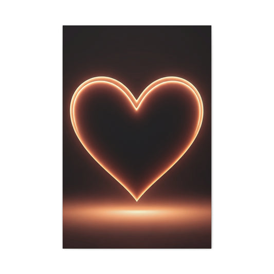 Luminous Heart Minimal Glow Wall Art & Canvas Prints