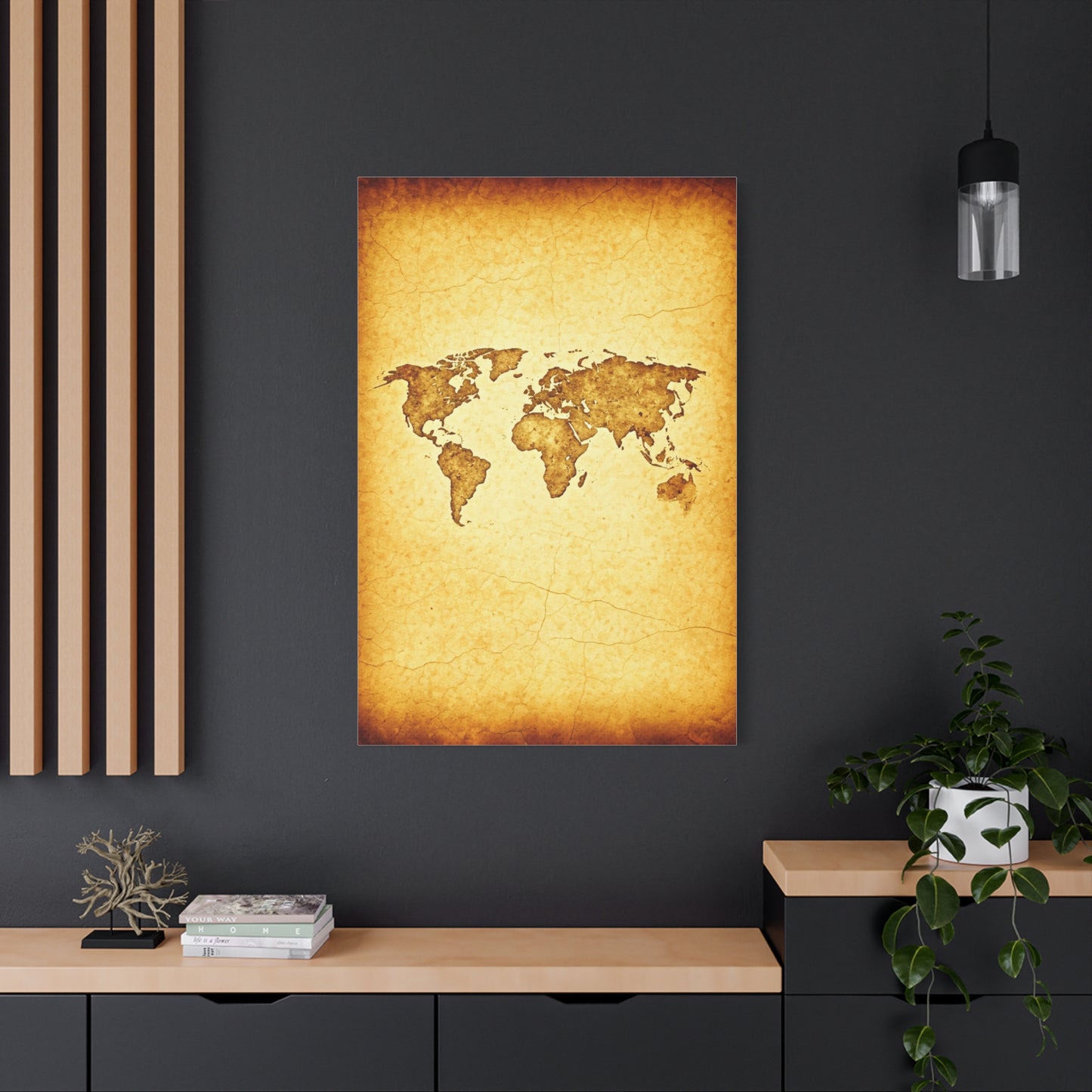 Sepia Continent Map Wall Art & Canvas Prints