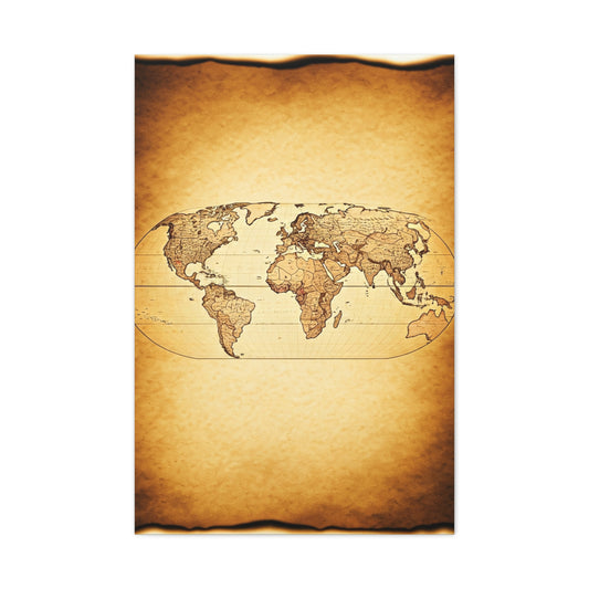 Modern Vintage Silhouette World Map Wall Art & Canvas Prints