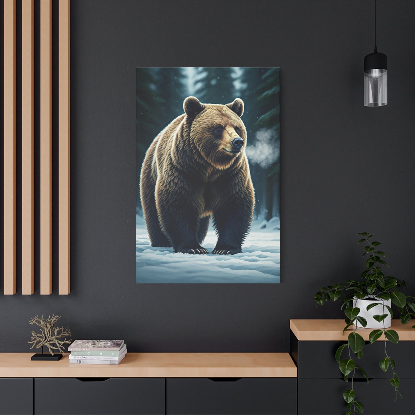 Snowy Landscape Grizzly Bear Wall Art & Canvas Prints