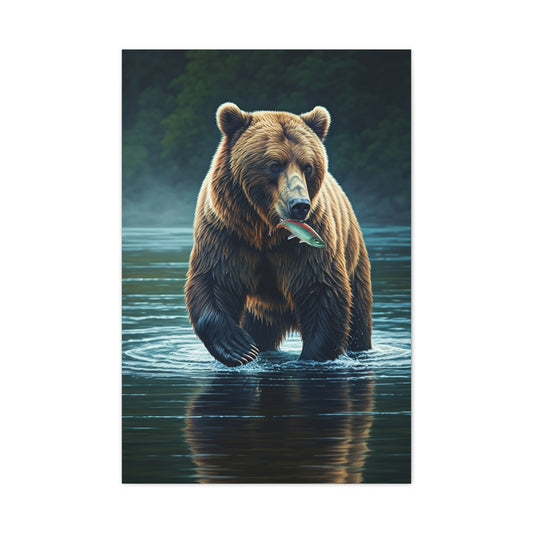 Wild Catch Grizzly Bear Wall Art & Canvas Prints