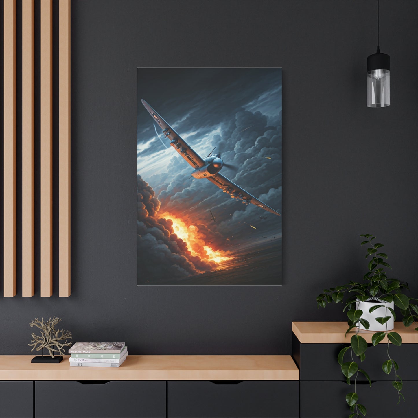 Firestorm Wing Dive Battle Scene Wall Art & Canvas Prints