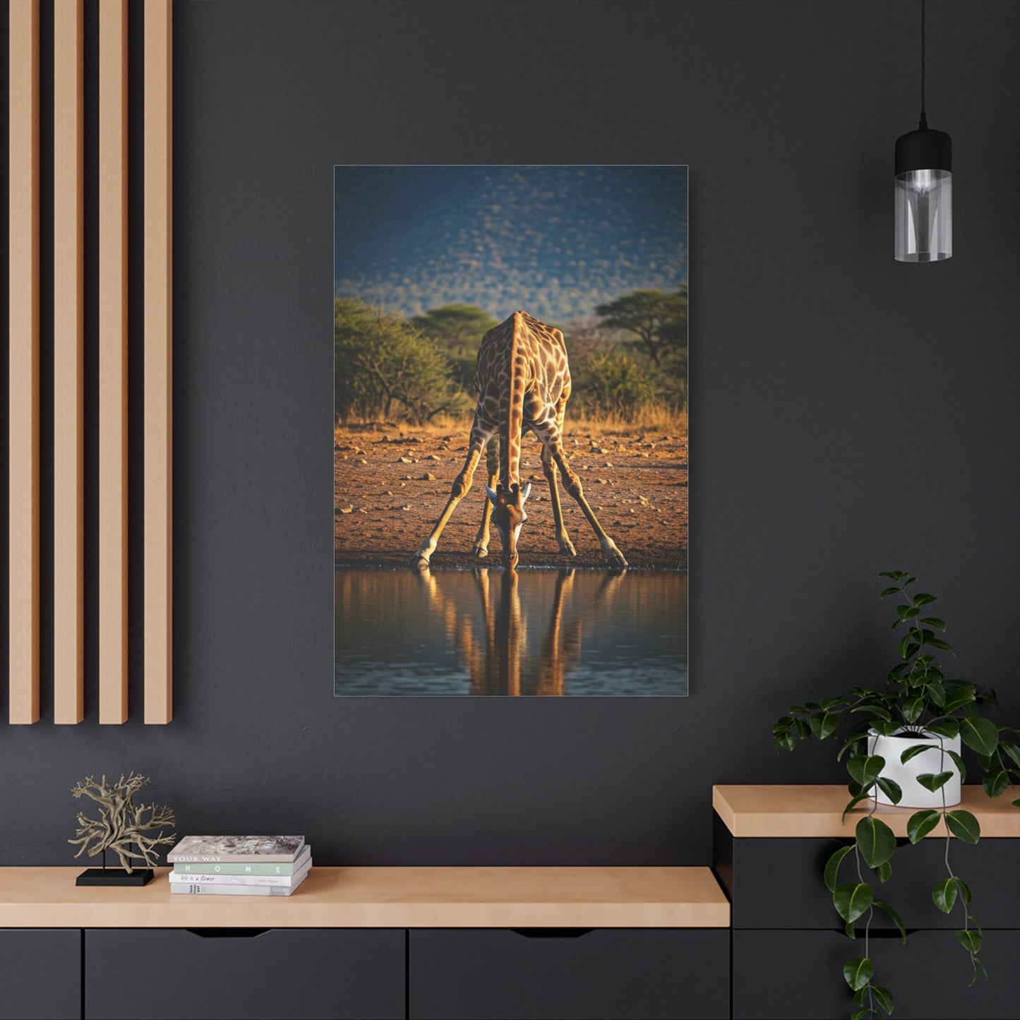 Giraffe Reflection Safari Serenity Wall Art & Canvas Prints