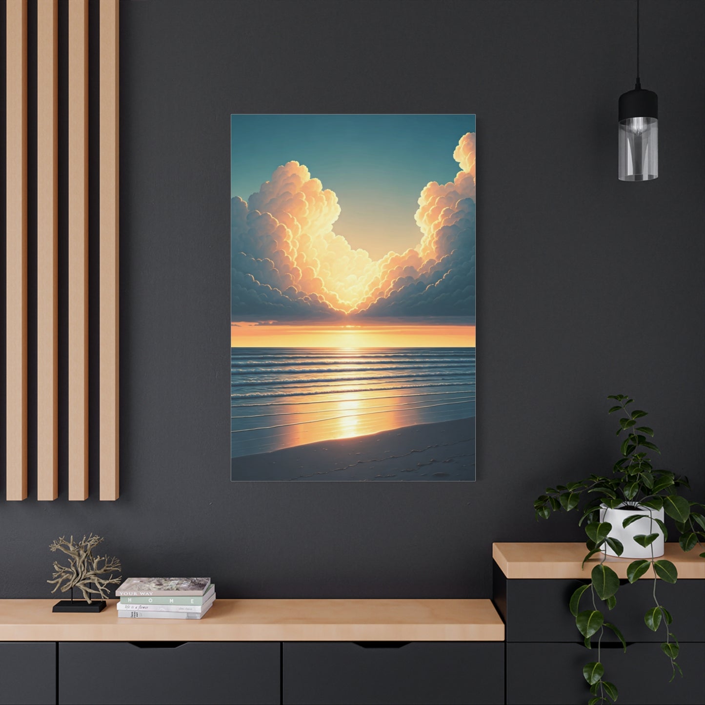 Golden Cloudburst Sunset Waves Wall Art & Canvas Prints