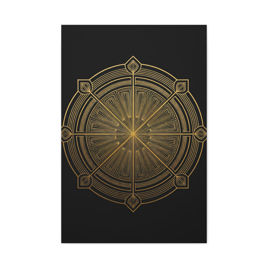 Golden Compass Deco Mandala Wall Art & Canvas Prints