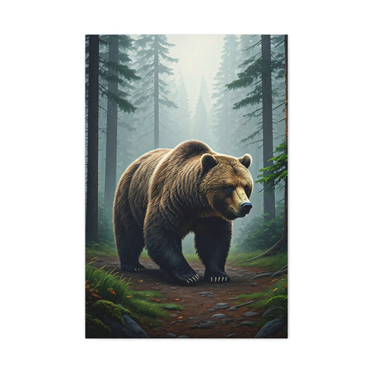 Woodland Path Grizzly Bear Wall Art & Canvas Prints