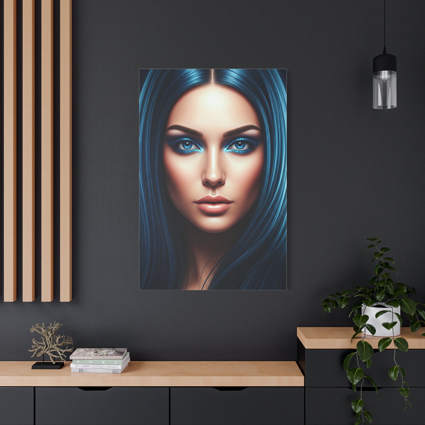 Symmetrical Blue Gaze Portrait Wall Art & Canvas Prints