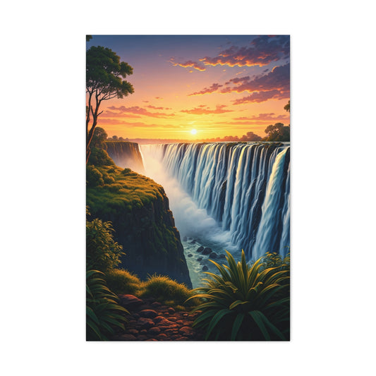 Waterfall at Golden Horizon Wall Art & Canvas Prints