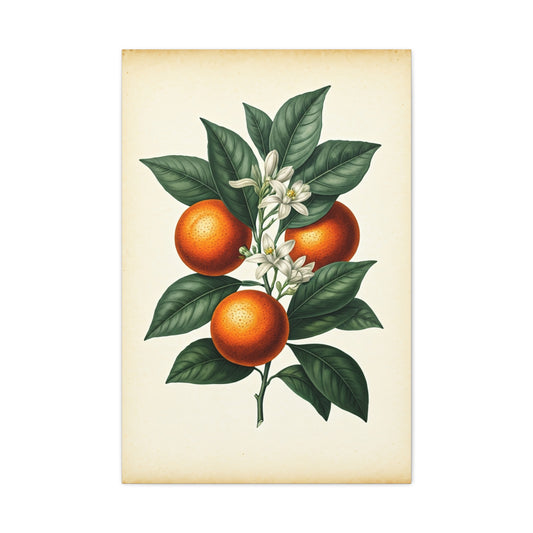 Oranges and Blossoms Illustration Wall Art & Canvas Prints