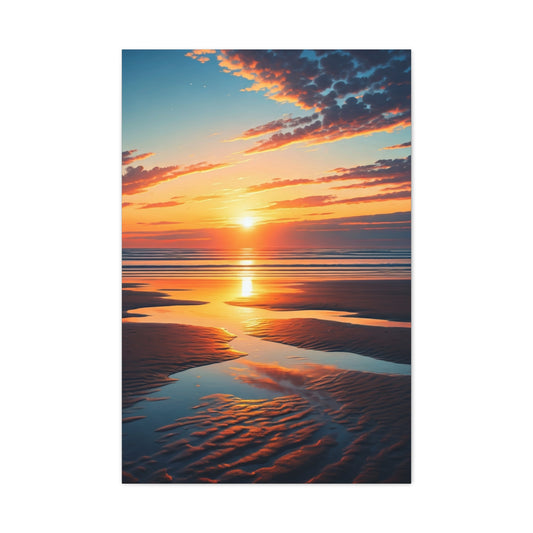 Golden Tide Reflection Sunset Wall Art & Canvas Prints