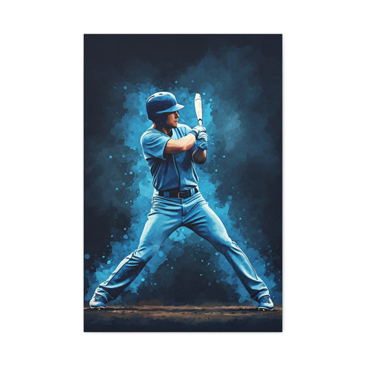 Electric Blue Batter Ready Stance Wall Art & Canvas Prints