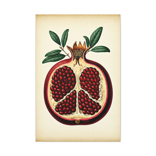 Pomegranate Cross Section Illustration Wall Art & Canvas Prints
