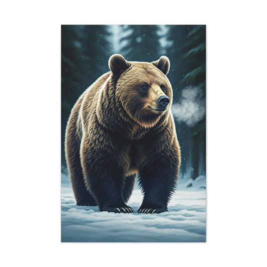 Snowy Landscape Grizzly Bear Wall Art & Canvas Prints